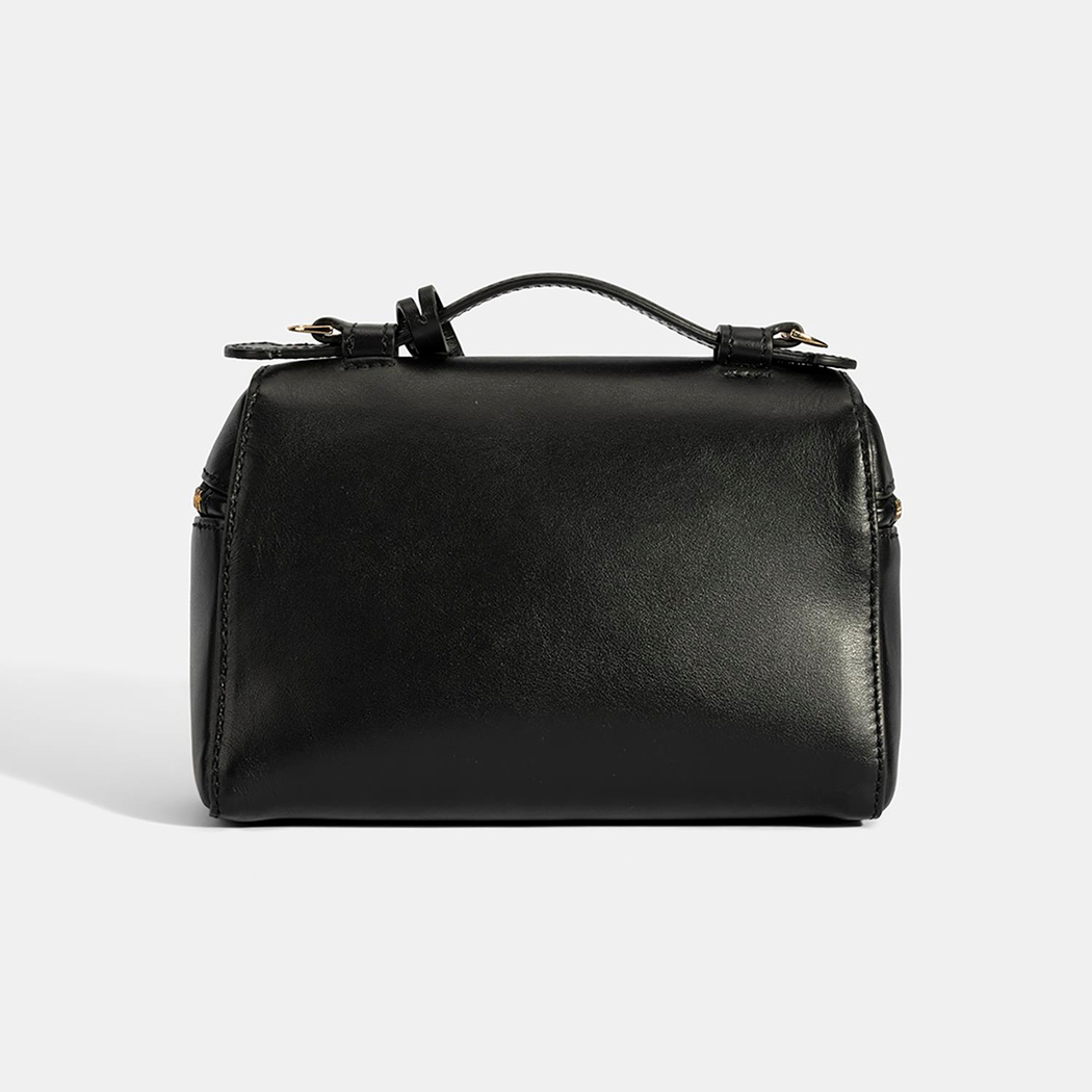 Kadın Siyah Mini Deri El Çantası