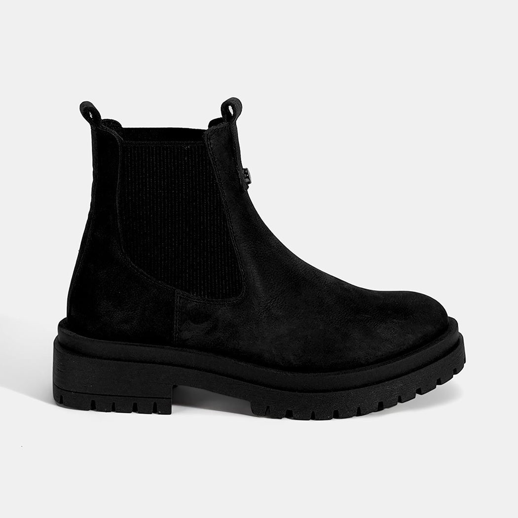 Kadın Siyah Nubuk Deri Chelsea Bot