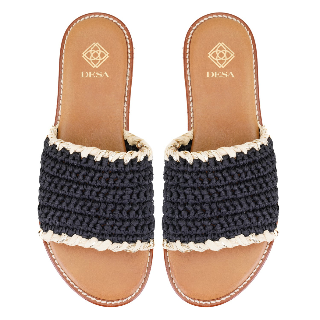 Kadın Siyah Örgülü Terlik