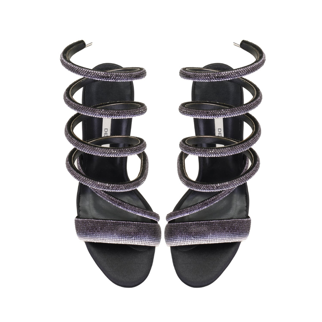 Kadın Siyah Parlak Taş Detaylı Abiye Topuklu Ayakkabı