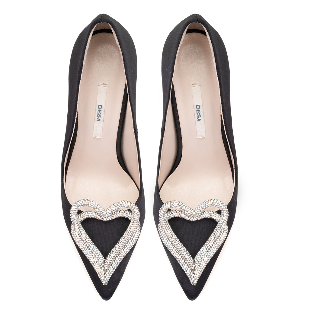 Kadın Siyah Parlak Taş Detaylı Topuklu Ayakkabı