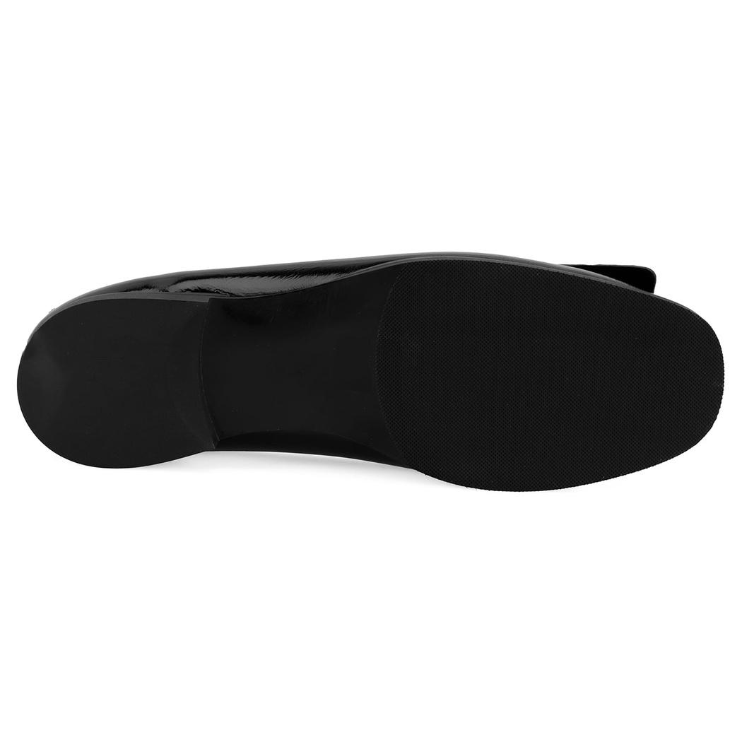 Kadın Siyah Rugan Deri Babet