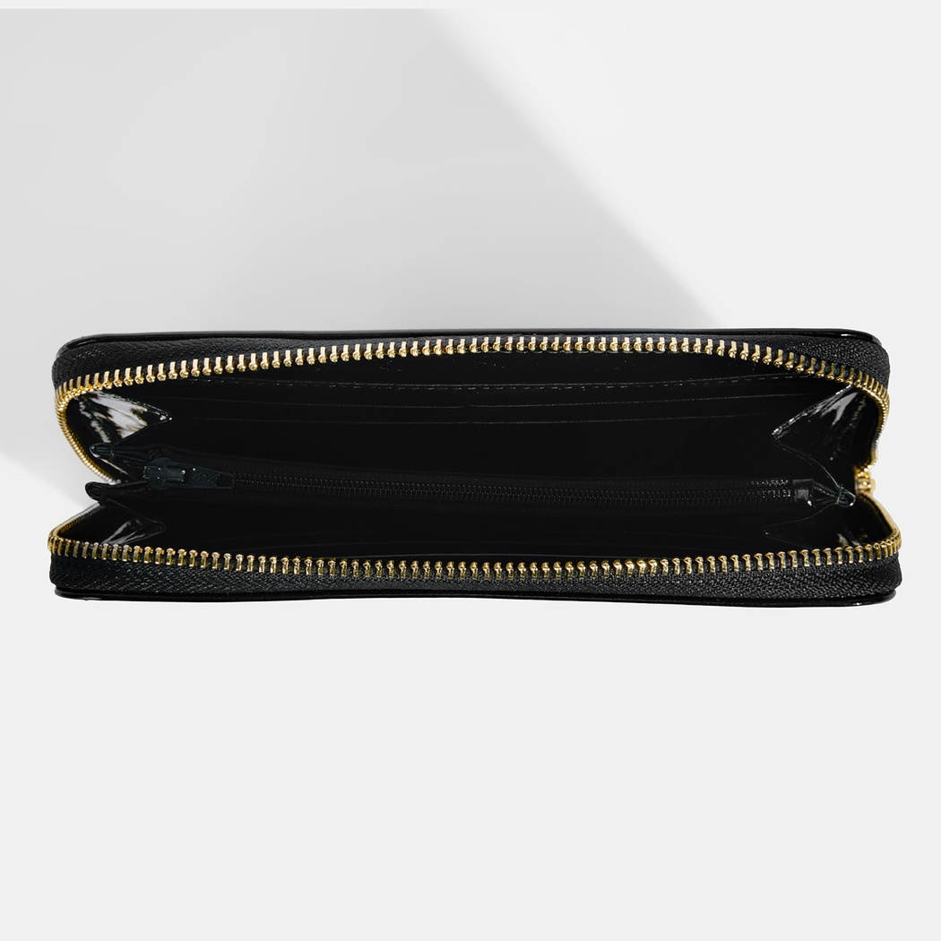 Kadın Siyah Rugan Deri Cüzdan