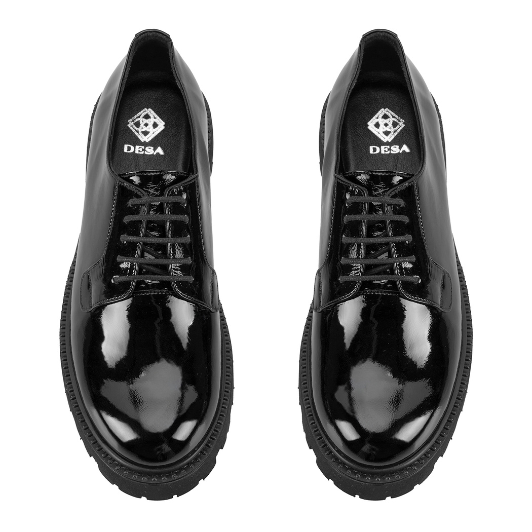 Kadın Siyah Rugan Deri Günlük Ayakkabı