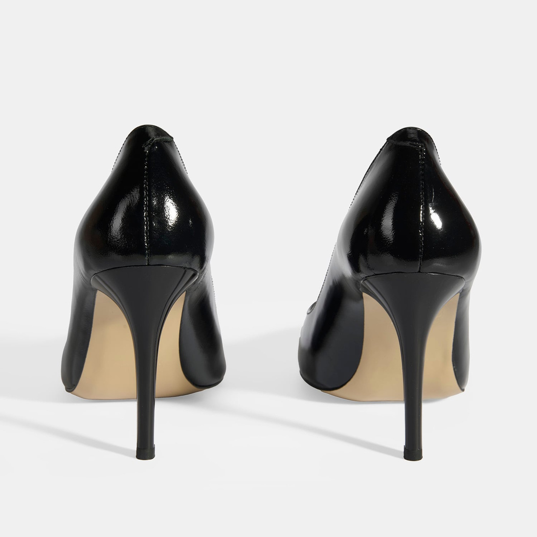 Kadın Siyah Rugan Deri Stiletto