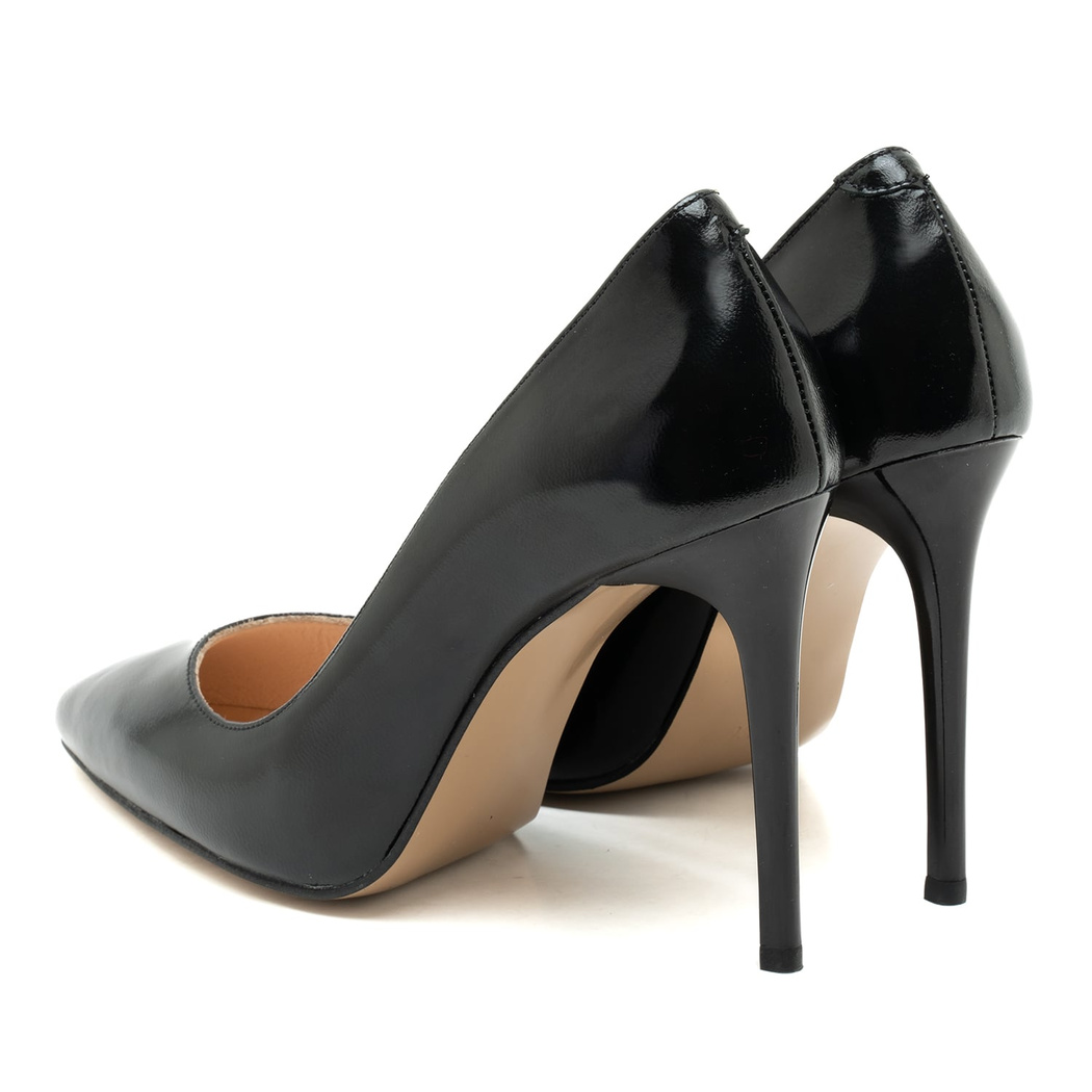 Kadın Siyah Rugan Deri Stiletto