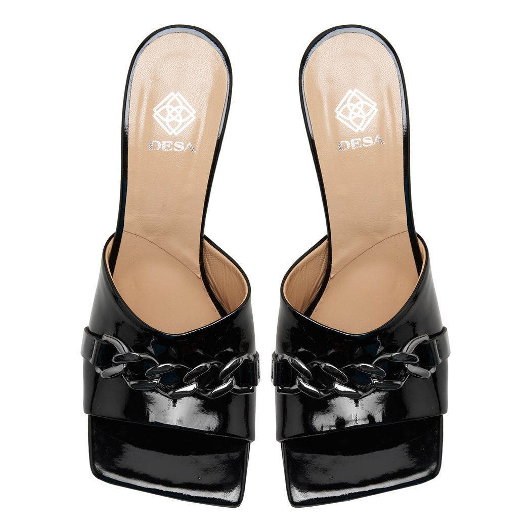 Kadın Siyah Rugan Terlik