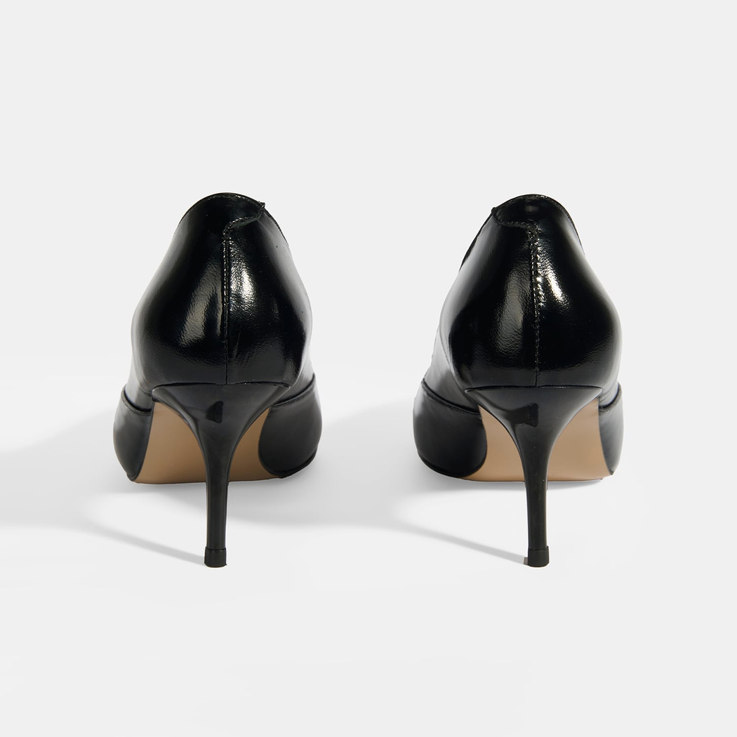 Kadın Siyah Rugan Topuklu Ayakkabı