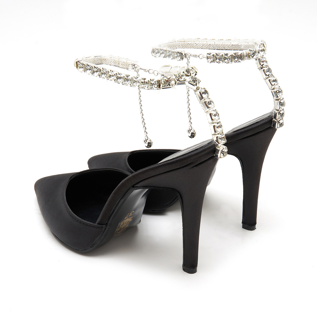 Kadın Siyah Saten Abiye Ayakkabı