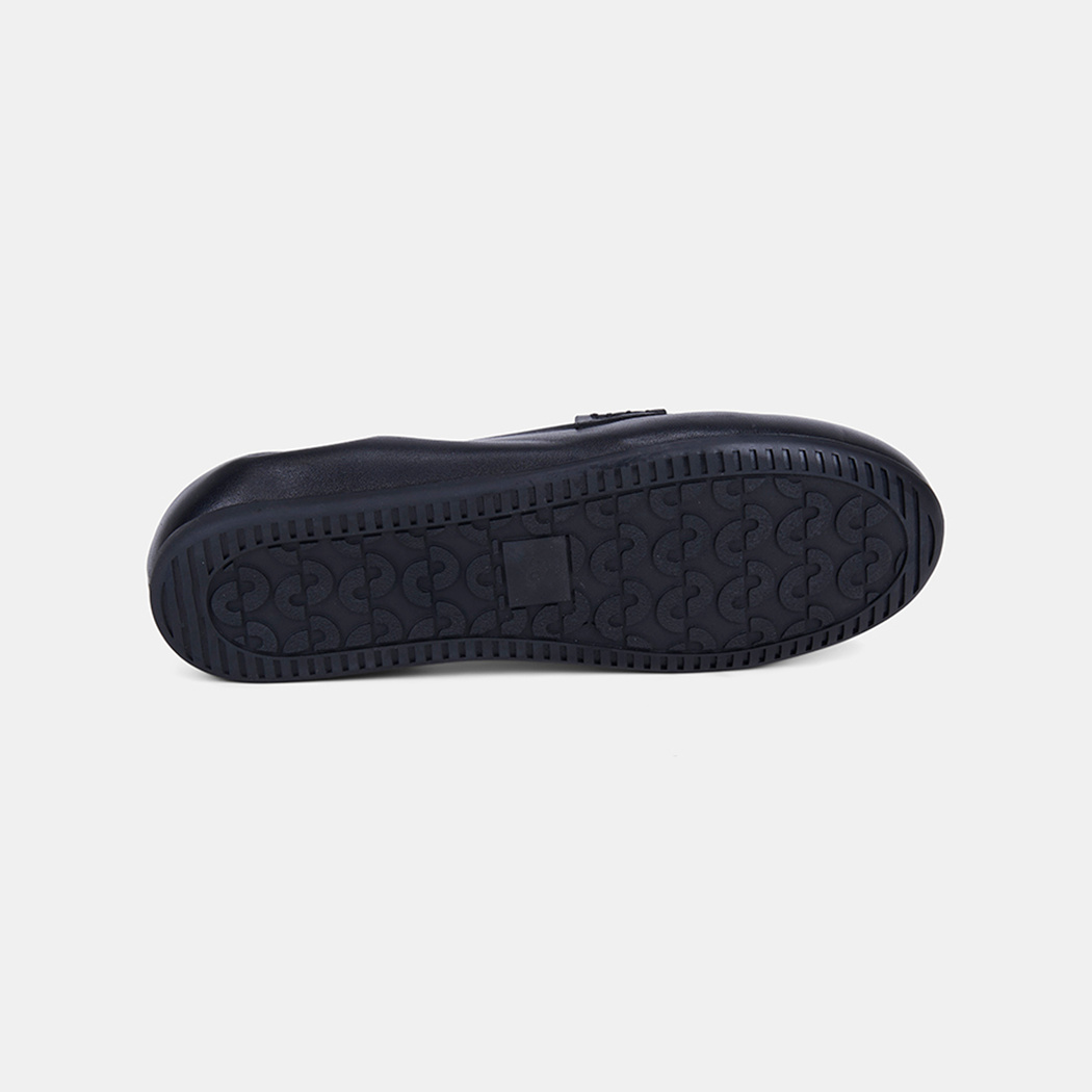 Kadın Siyah Slip-On Deri Loafer