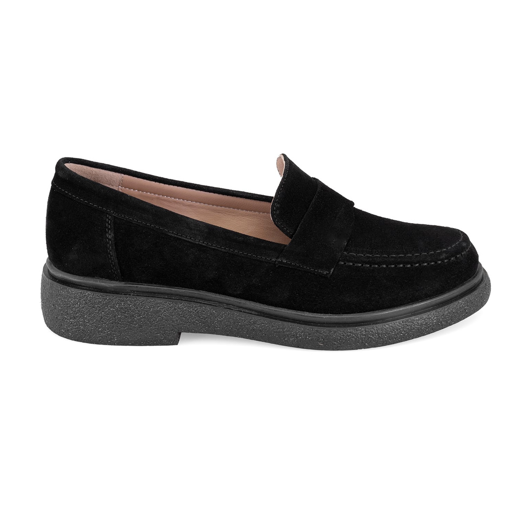 Kadın Siyah Süet Deri Loafer