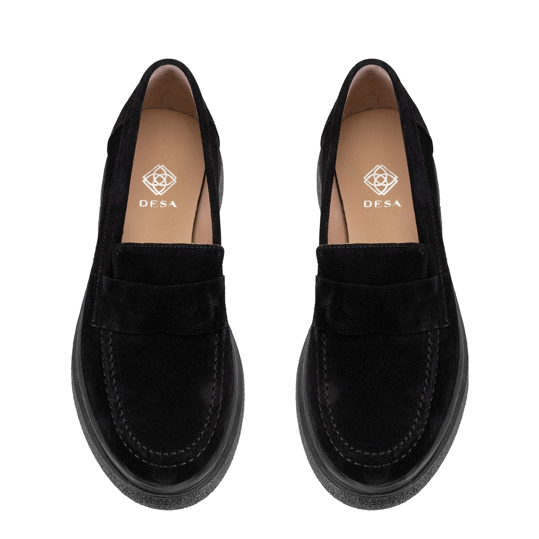 Kadın Siyah Süet Deri Loafer