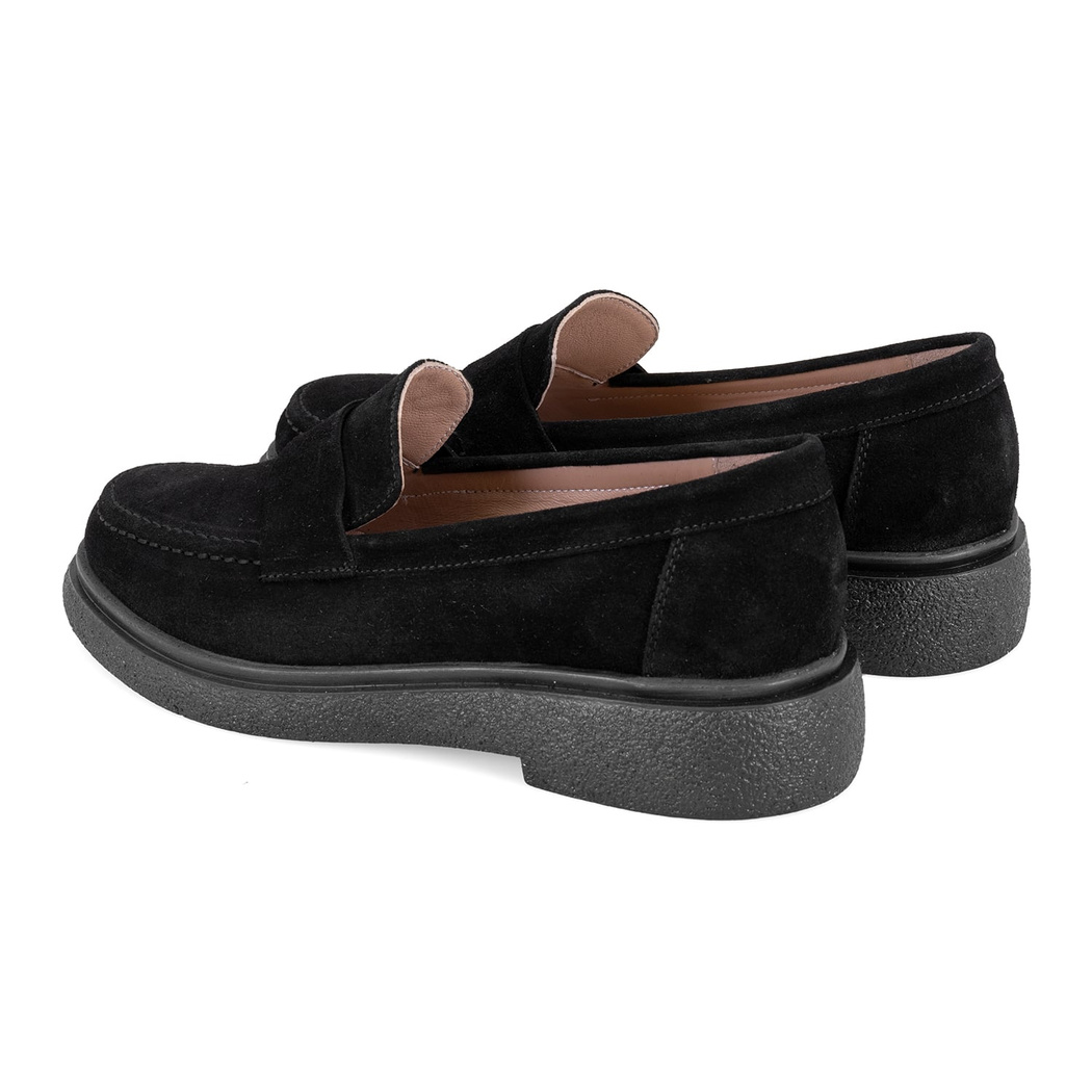 Kadın Siyah Süet Deri Loafer