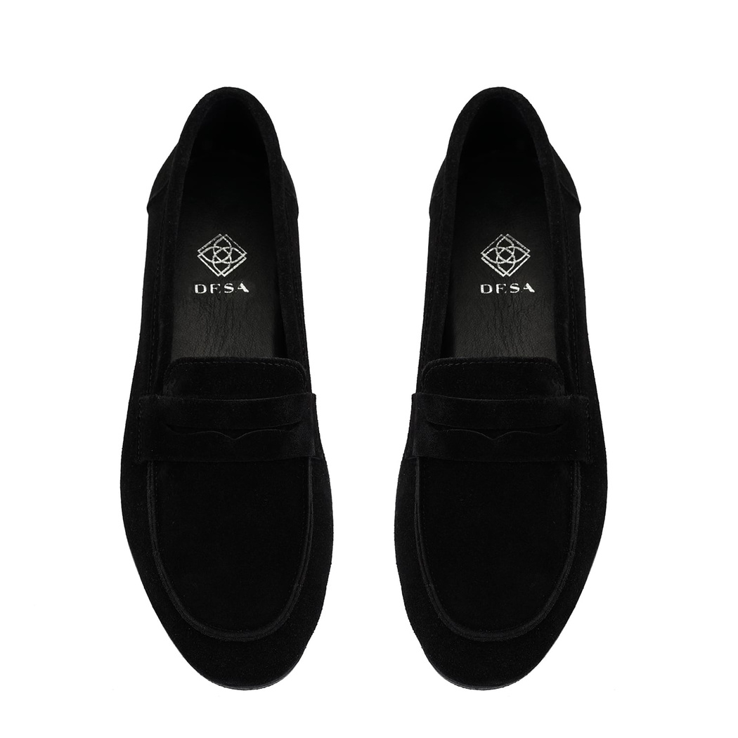 Kadın Siyah Süet Deri Loafer