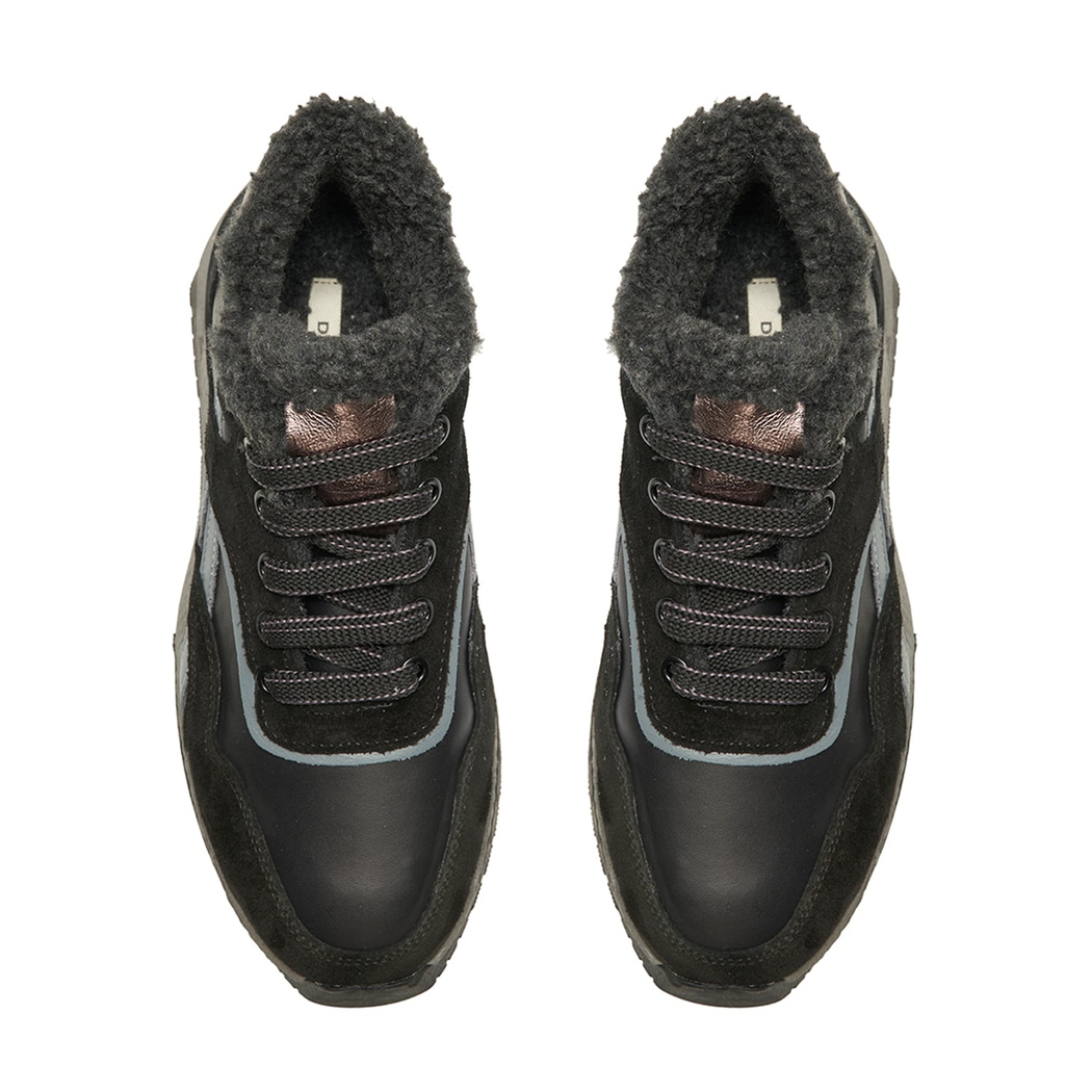 Kadın Siyah Süet Deri Spor Ayakkabı