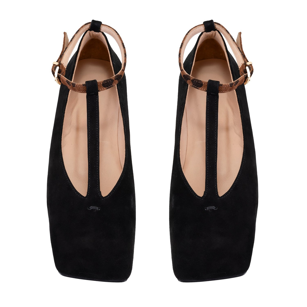 Kadın Siyah Süet Mary Jane Babet