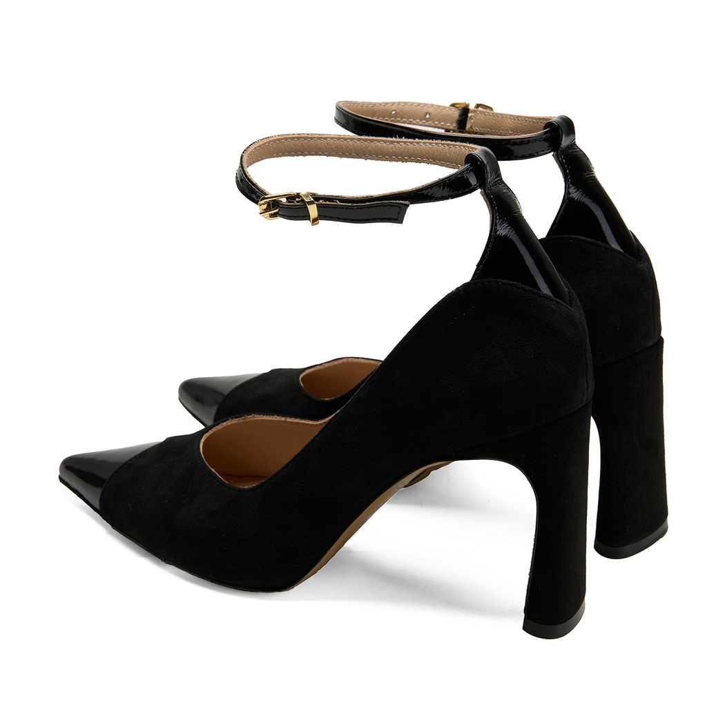 Kadın Siyah Süet Topuklu Abiye Ayakkabı