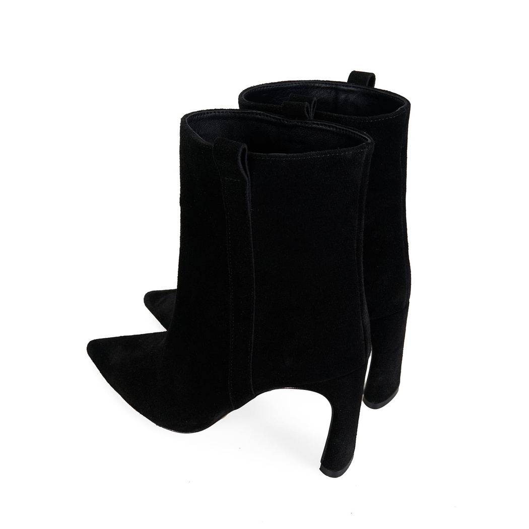 Kadın Siyah Süet Topuklu Bot