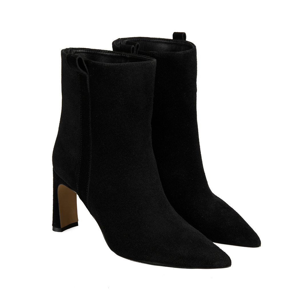 Kadın Siyah Süet Topuklu Bot