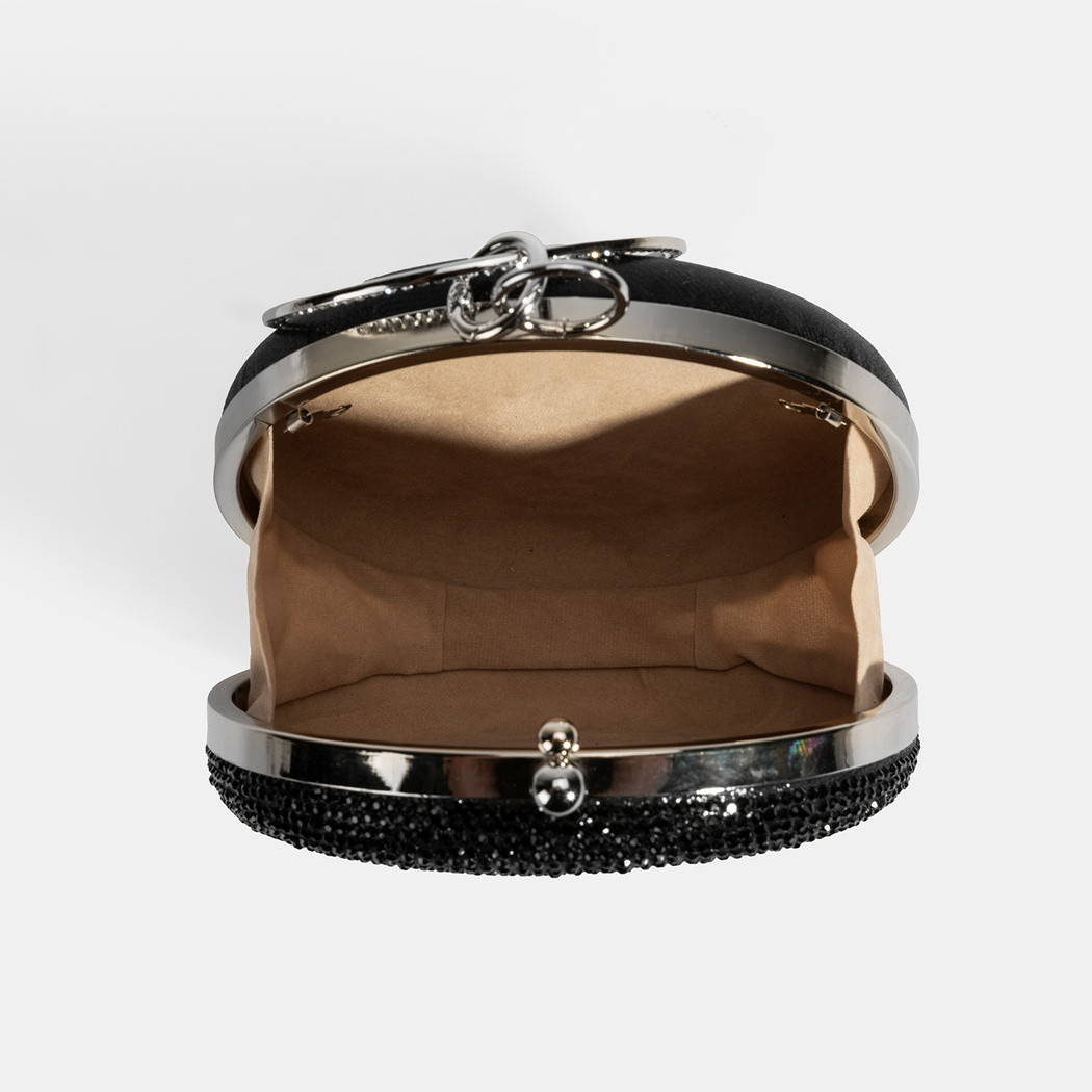 Kadın Siyah Taş Detaylı Gece El Çantası