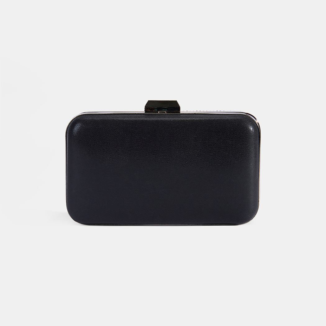 Kadın Siyah Taş Detaylı Portföy Gece Çantası