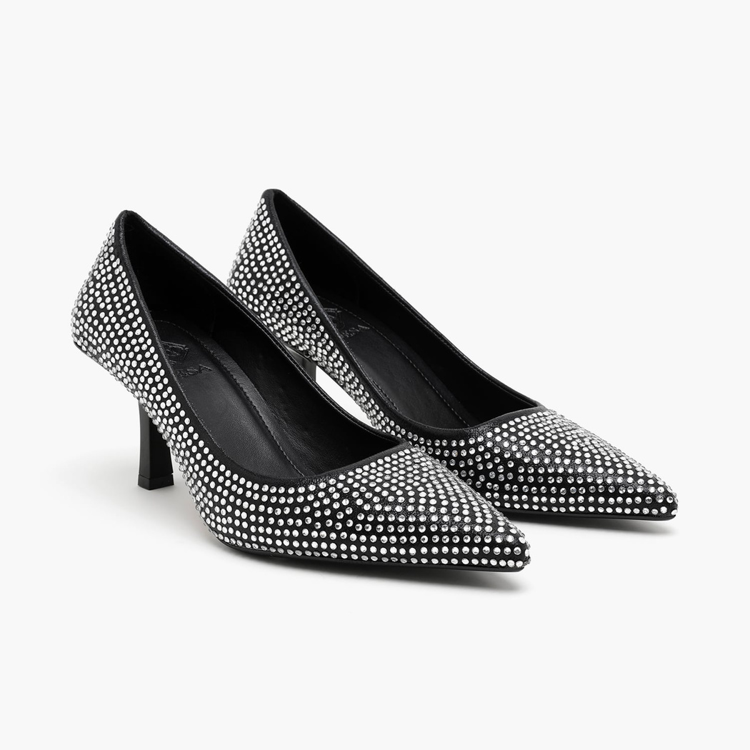 Kadın Siyah Taşlı Abiye Stiletto