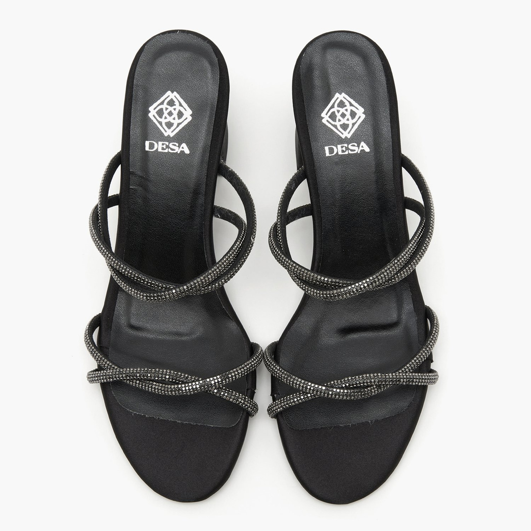 Kadın Siyah Taşlı Abiye Terlik