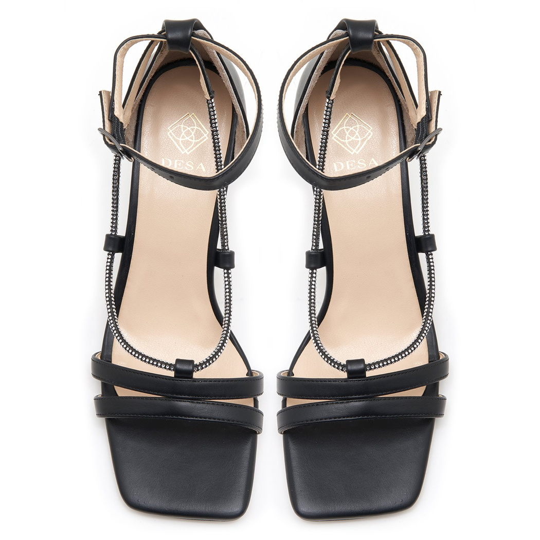 Kadın Siyah Taşlı Sandalet