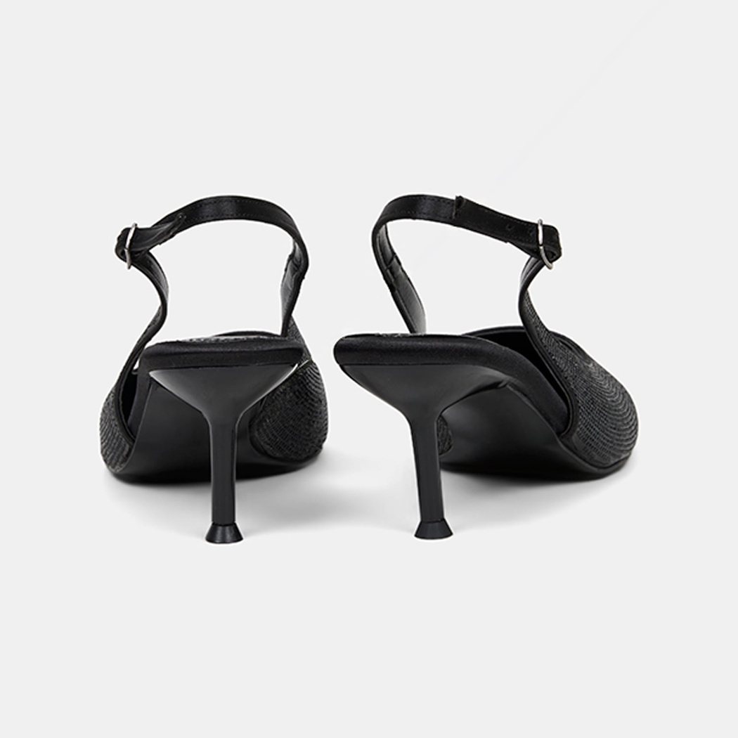 Kadın Siyah Taşlı Sivri Burunlu Topuklu Abiye Ayakkabı