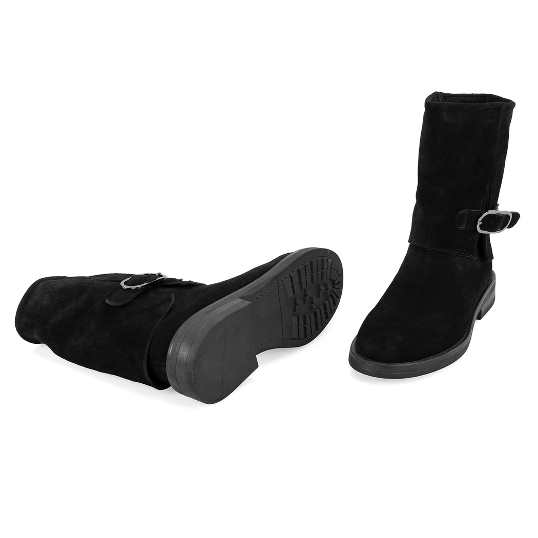 Kadın Siyah Toka Aksesuarlı Bot