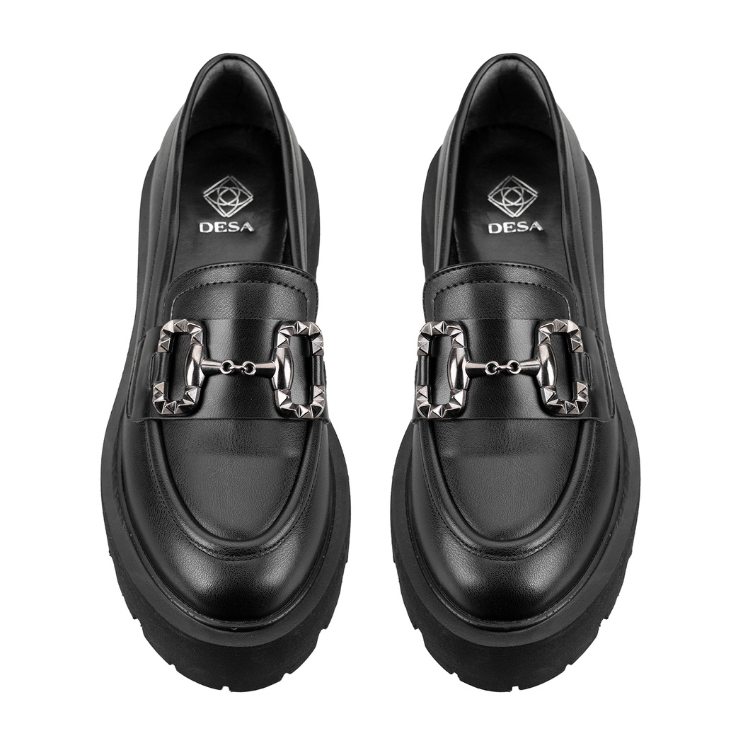Kadın Siyah Toka Detaylı Loafer
