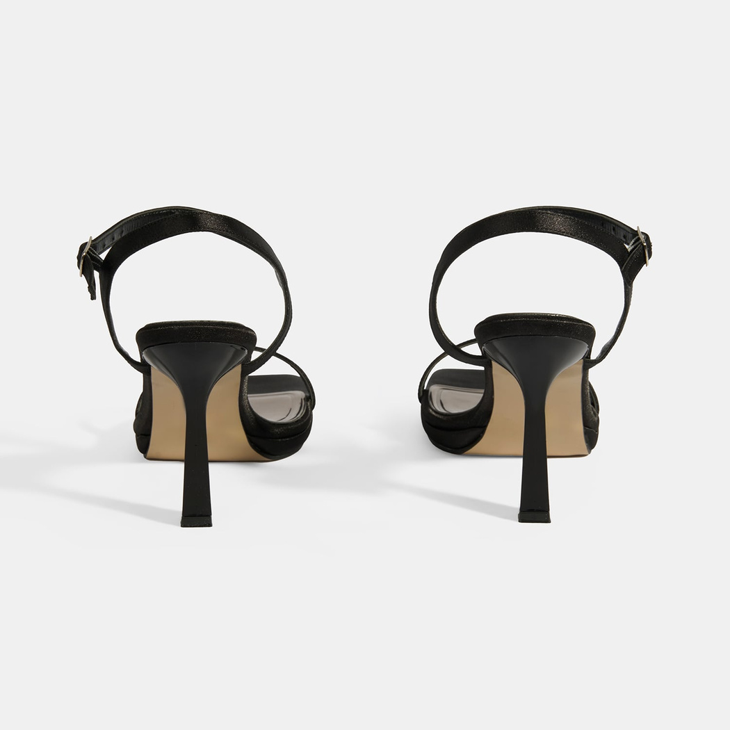 Kadın Siyah Toka Detaylı Topuklu Abiye Sandalet