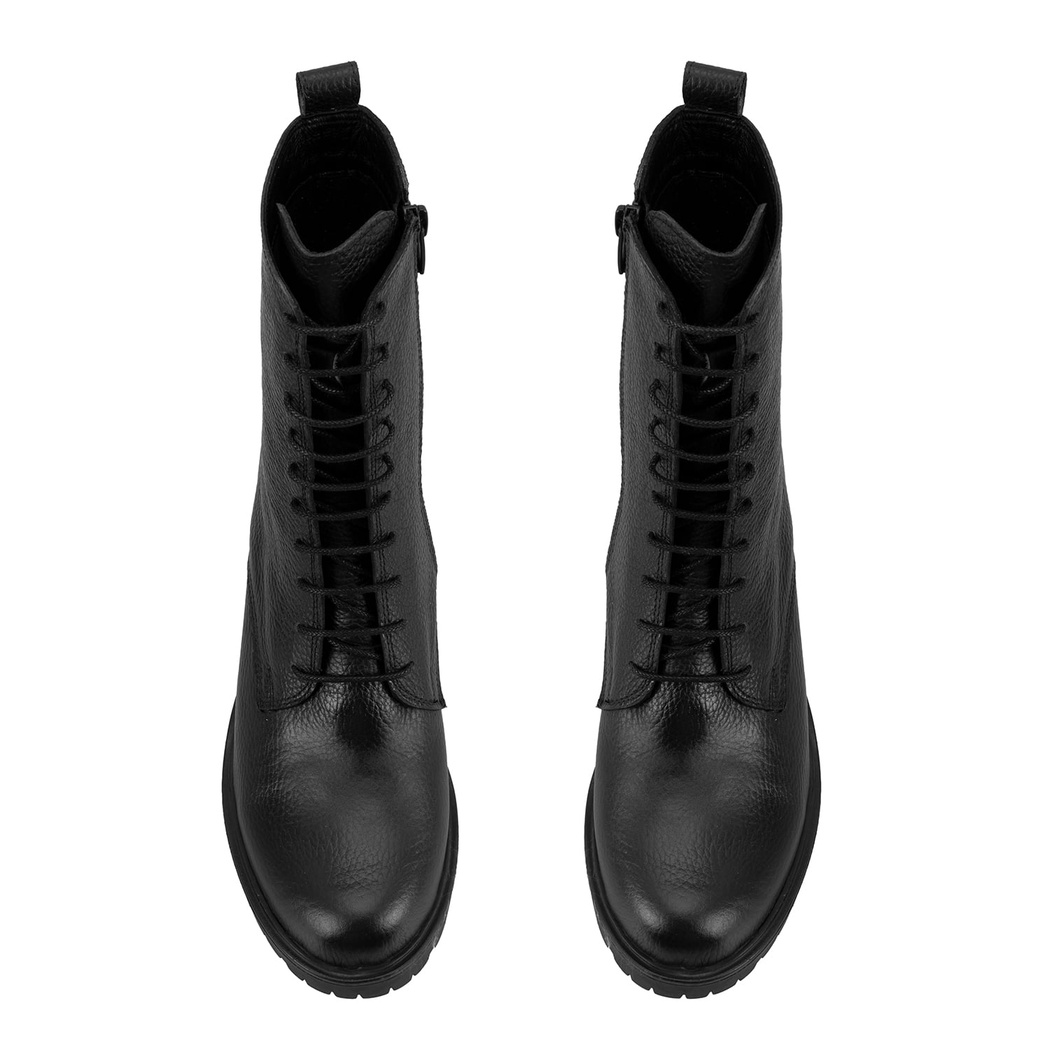 Kadın Siyah Topuklu Deri Bot