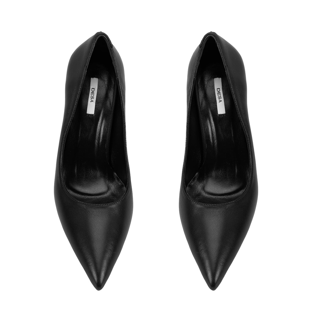 Kadın Siyah Topuklu Deri Klasik Ayakkabı