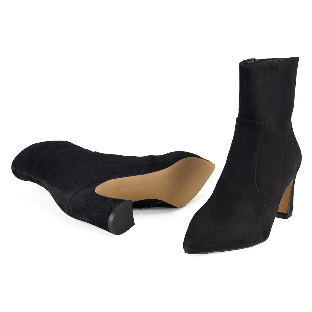 Kadın Siyah Topuklu Süet Bot