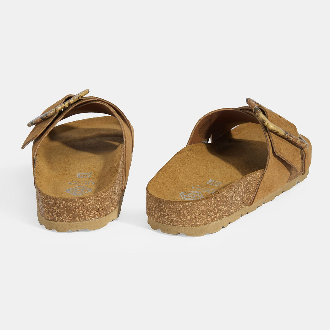 Kadın Taba Ayarlanabilir Toka Detaylı Süet Terlik