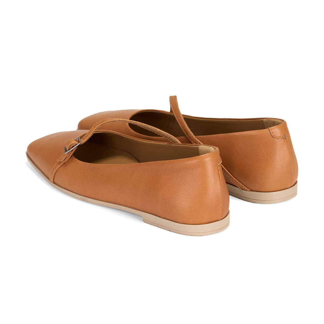 Kadın Taba Ayarlanabilir Tokalı Deri Babet