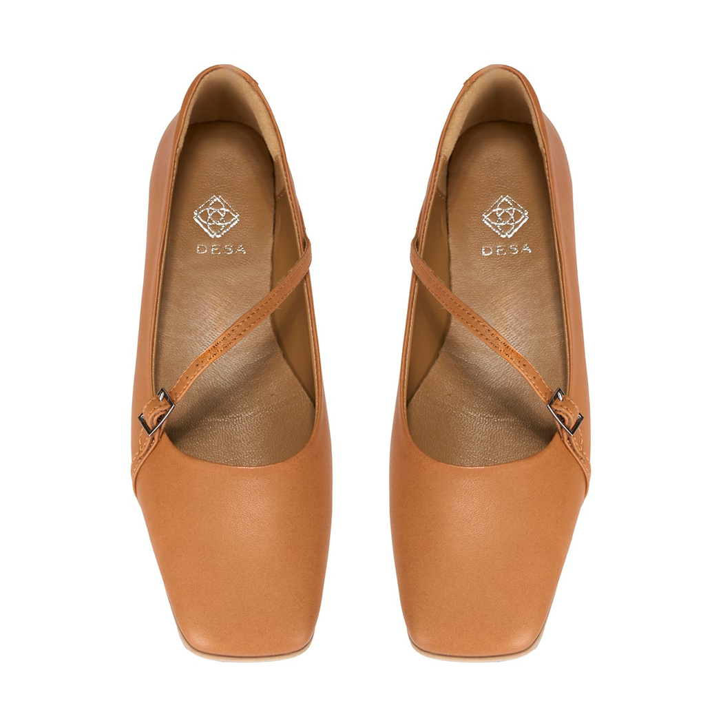 Kadın Taba Ayarlanabilir Tokalı Deri Babet