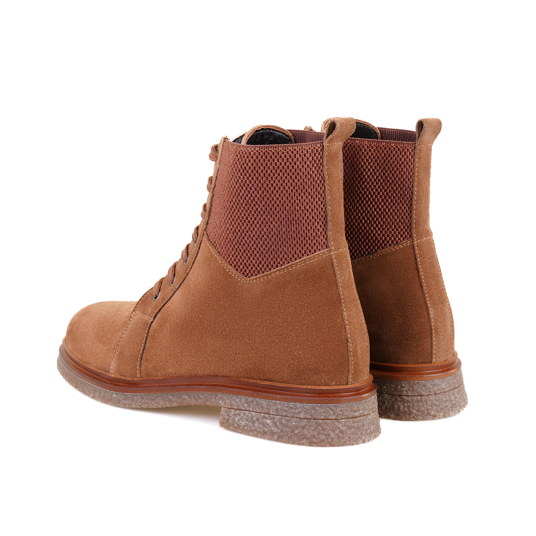 Kadın Taba Bağcıklı Süet Deri Postal Bot