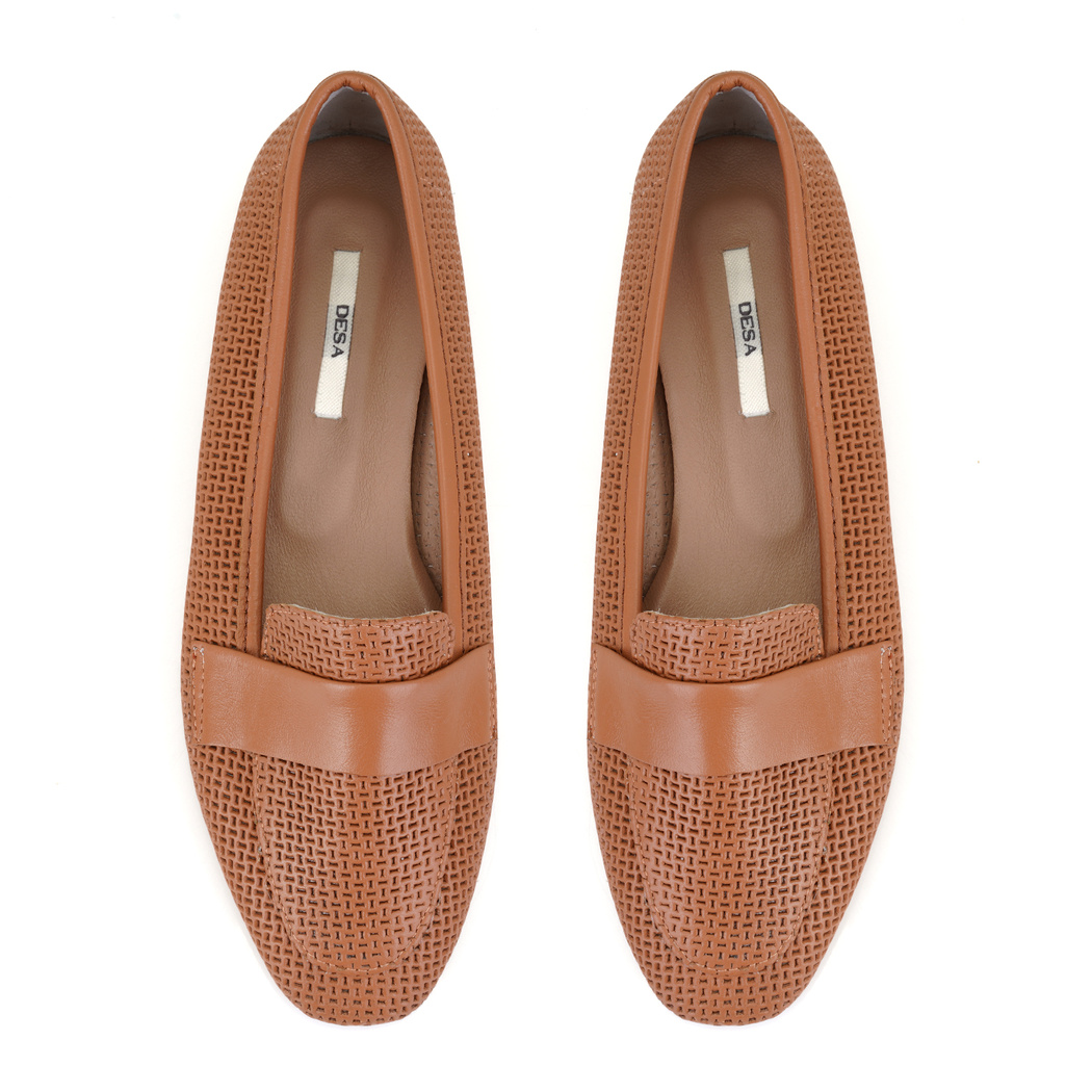 Kadın Taba Deri Loafer