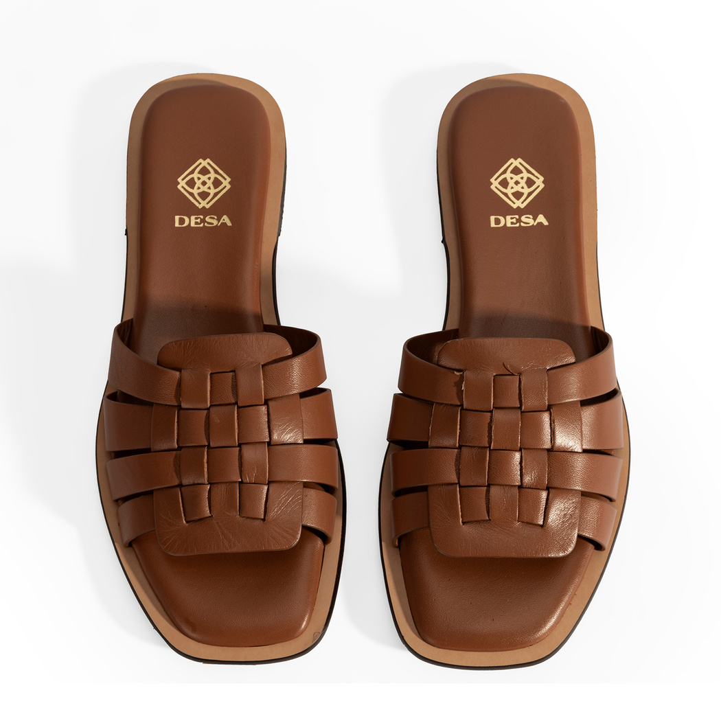 Kadın Taba Deri Terlik