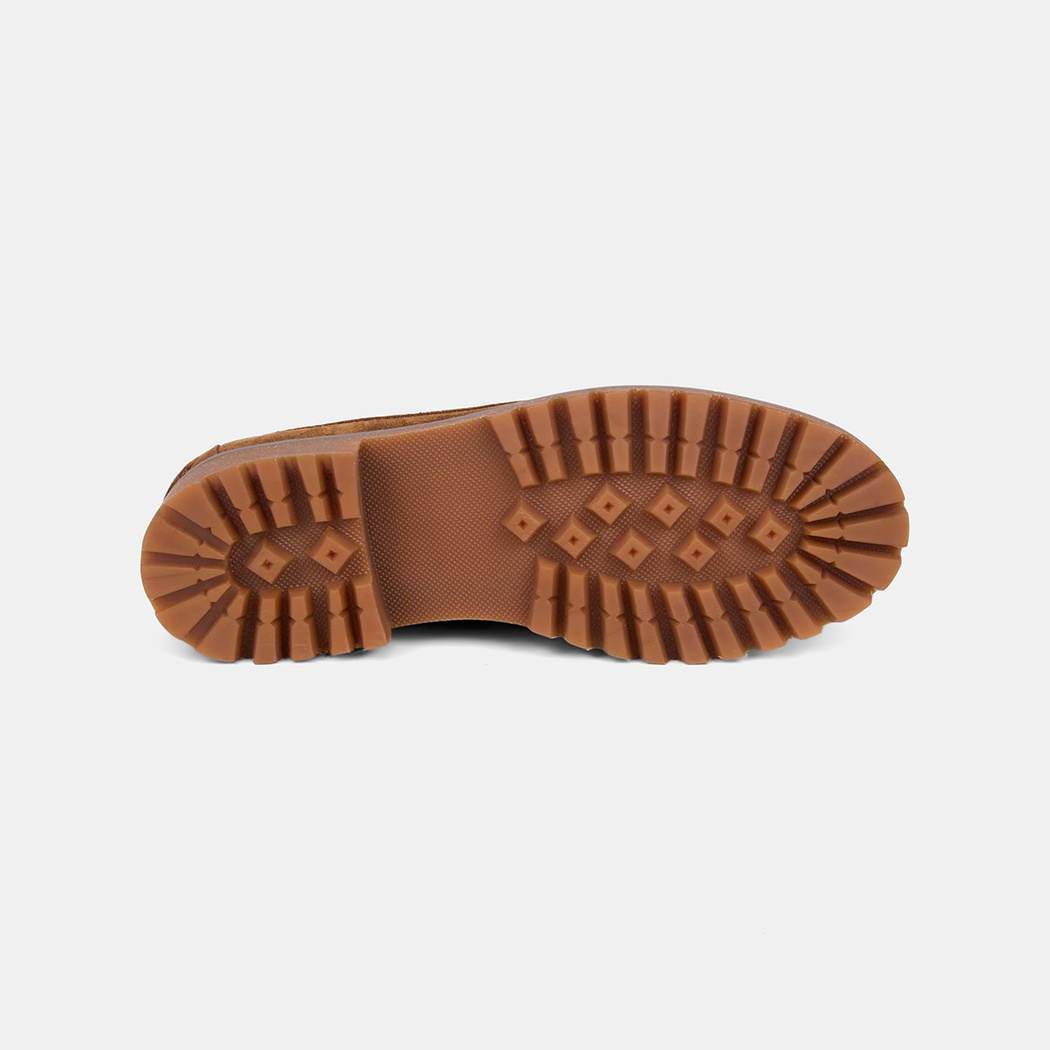 Kadın Taba Dikiş Detaylı Kalın Tabanlı Süet Loafer