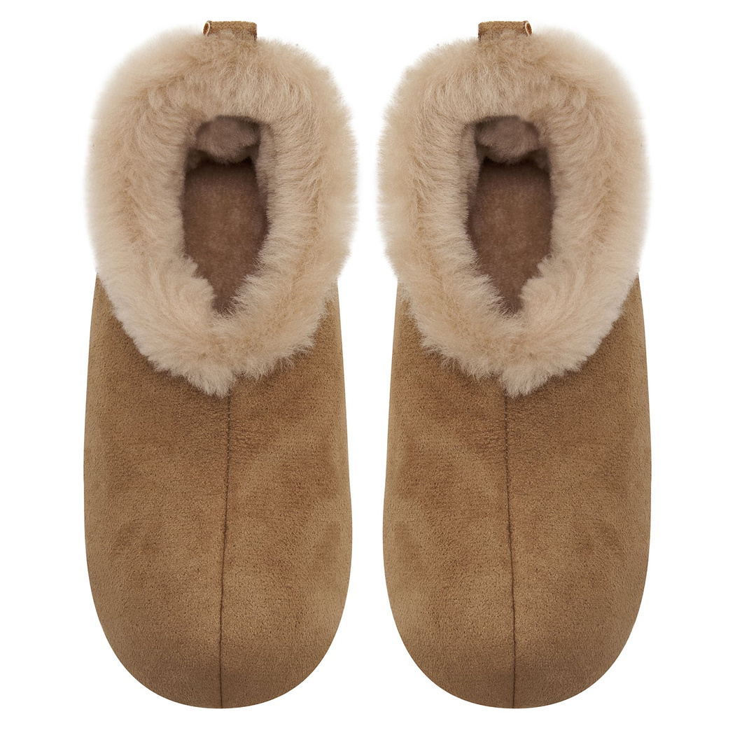 Kadın Taba Fluffy Yünlü Patik