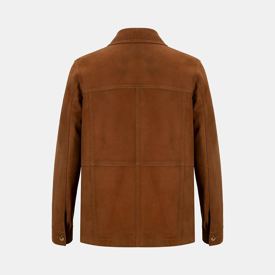 Kadın Taba Gömlek Yakalı Düğmeli Süet Ceket