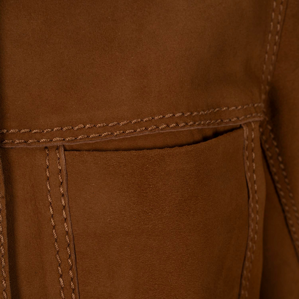 Kadın Taba Gömlek Yakalı Düğmeli Süet Ceket