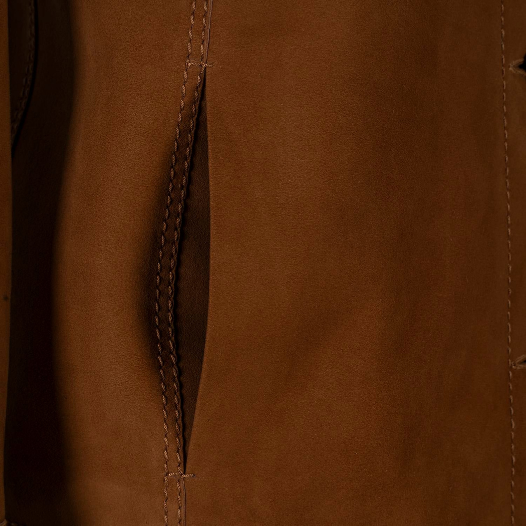 Kadın Taba Gömlek Yakalı Düğmeli Süet Ceket