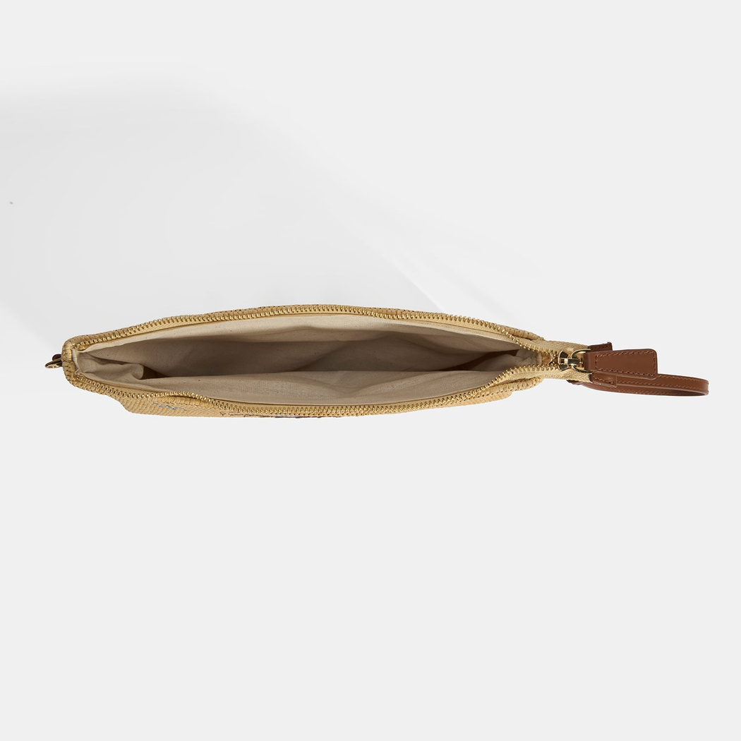 Kadın Taba Göz Nakışlı Hasır Clutch