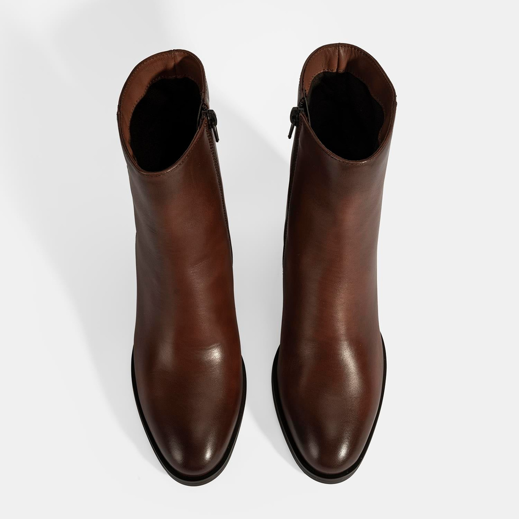 Kadın Taba Kalın Topuklu Deri Bot