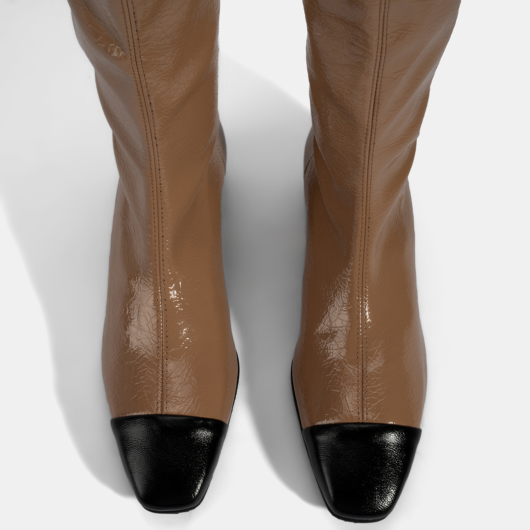 Kadın Taba Kalın Topuklu Stretch Çizme