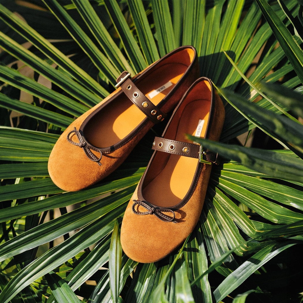 Kadın Taba Kurdeleli Mary Jane Süet Deri Babet